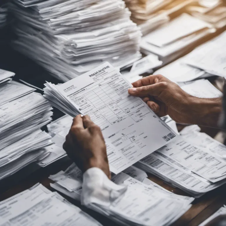 Stacks of Invoices on a desk